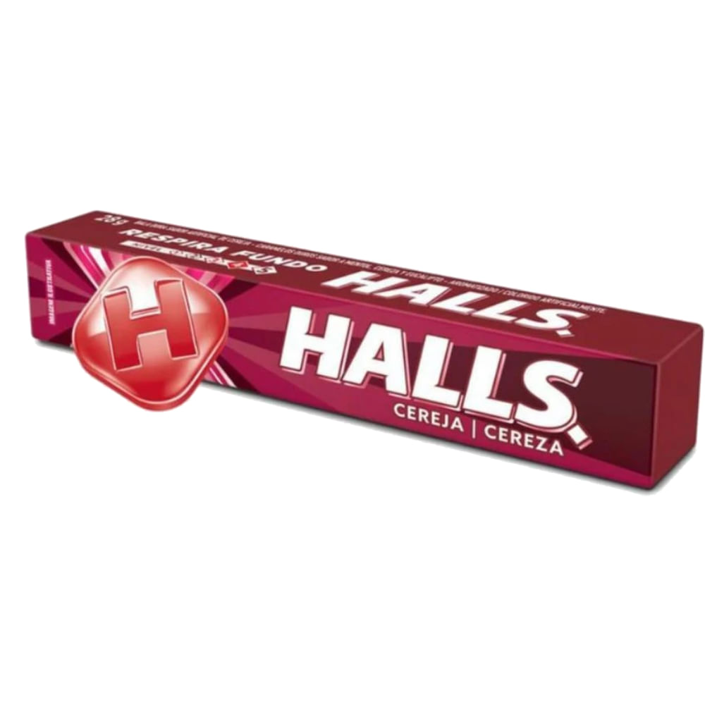 Bala Cereja Halls 28g Refrescante Sem Glúten